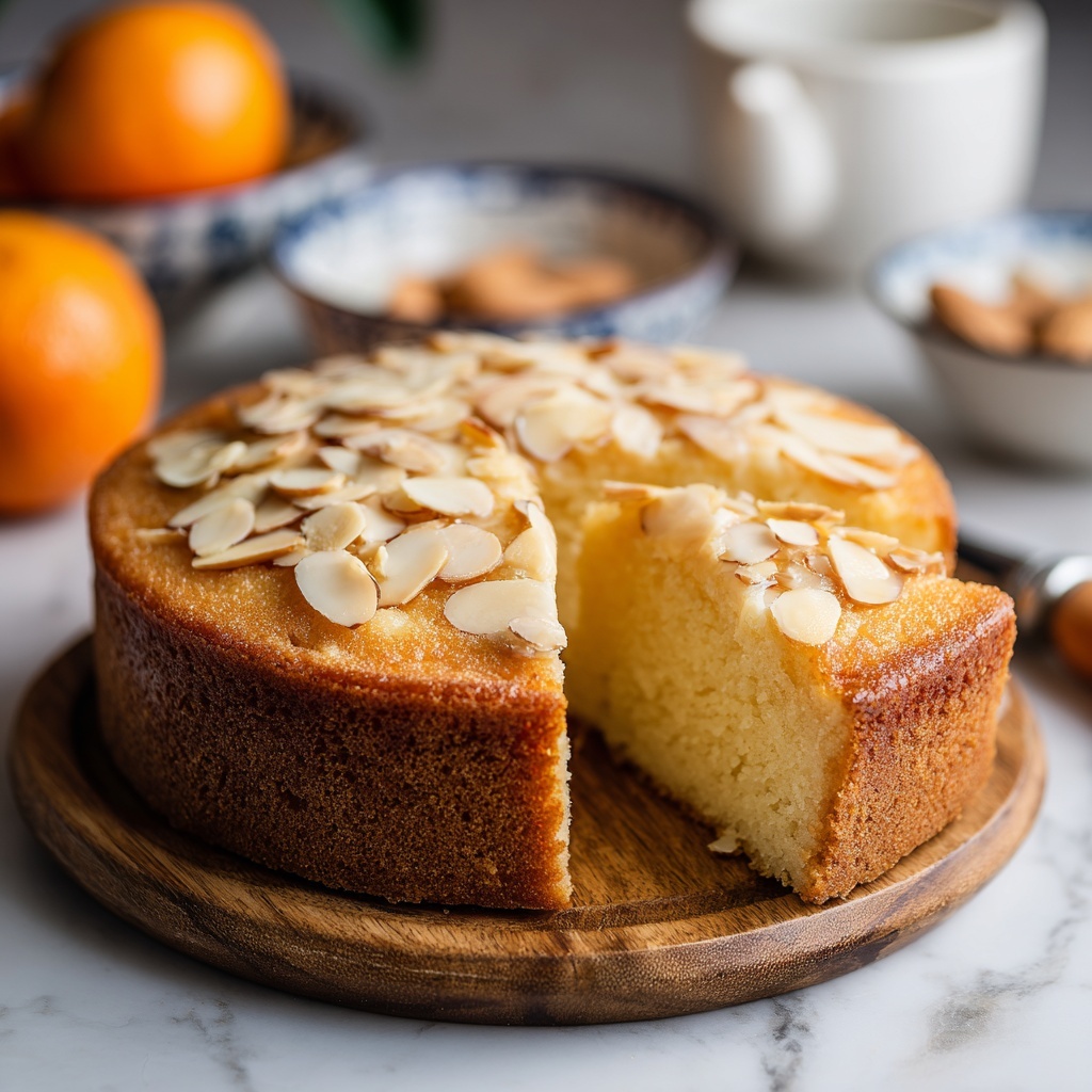 Orange Honey Date Cake with Almond Topping Recipe - Recipe Image
