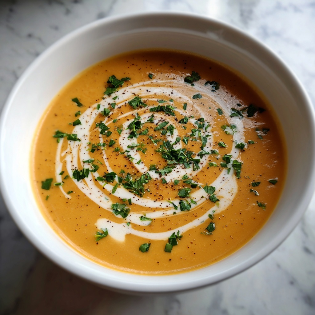 Pumpkin Lentil Soup with Coconut Milk and Fresh Herbs Recipe - Recipe Image