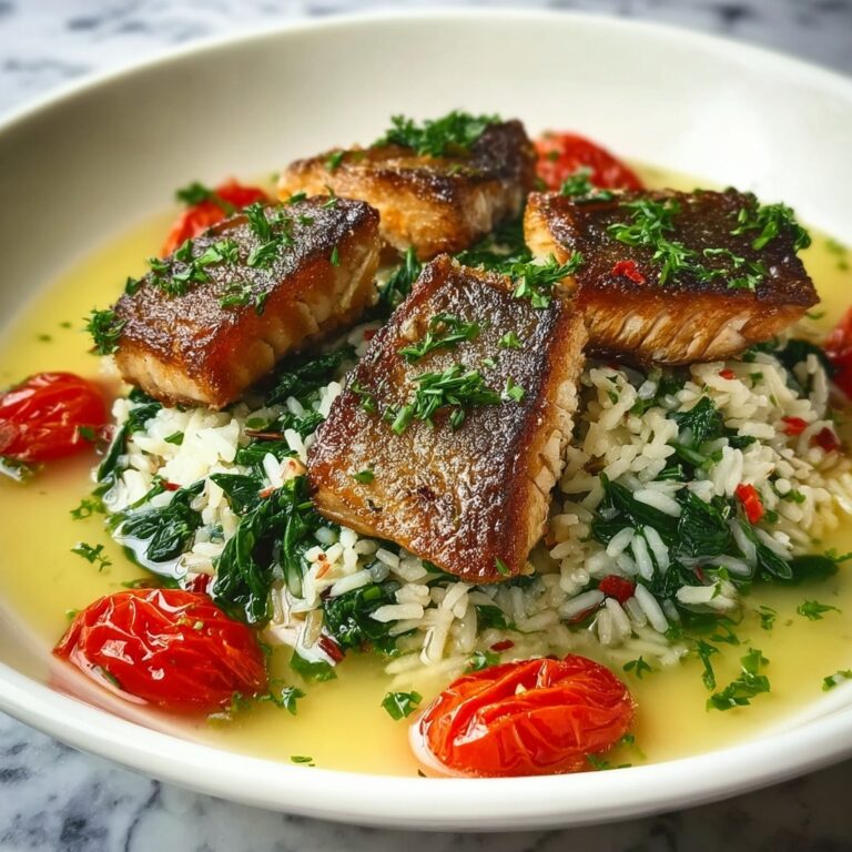 One-Pot Salmon and Rice with Cherry Tomatoes and Spinach Recipe