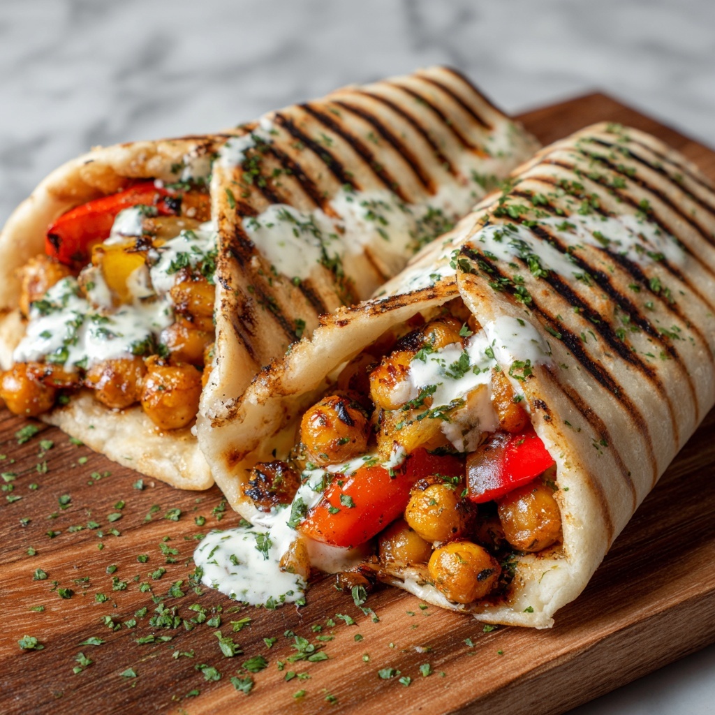 Vegan Chickpea Shawarma Wrap with Tahini and Fresh Parsley Recipe - Recipe Image