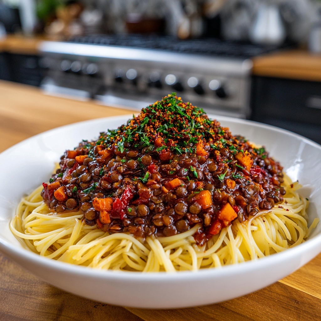 Vegan Lentil Bolognese Recipe - Recipe Image