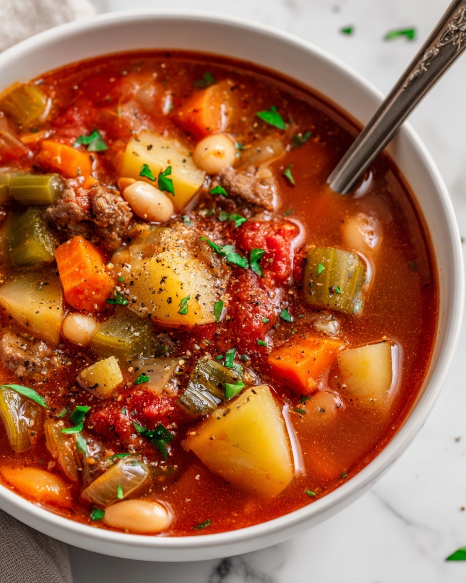 Hearty Minestrone Soup with Pasta and Beans Recipe - Recipe Image