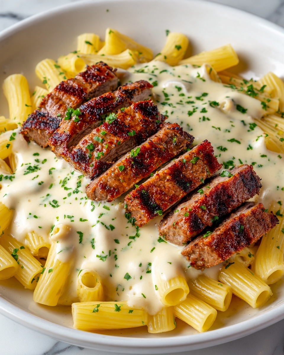Creamy Steak Pasta Dinner Recipe - Recipe Image
