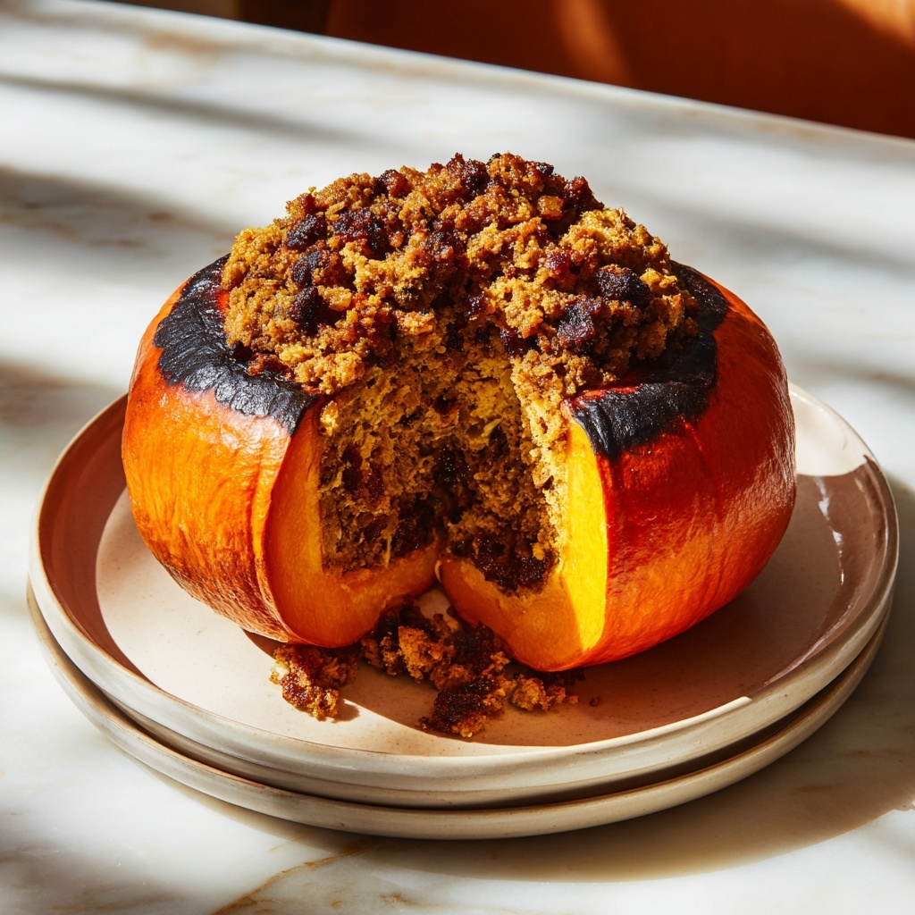 Pumpkin Stuffed with Wild Rice and Sausage Recipe - Recipe Image