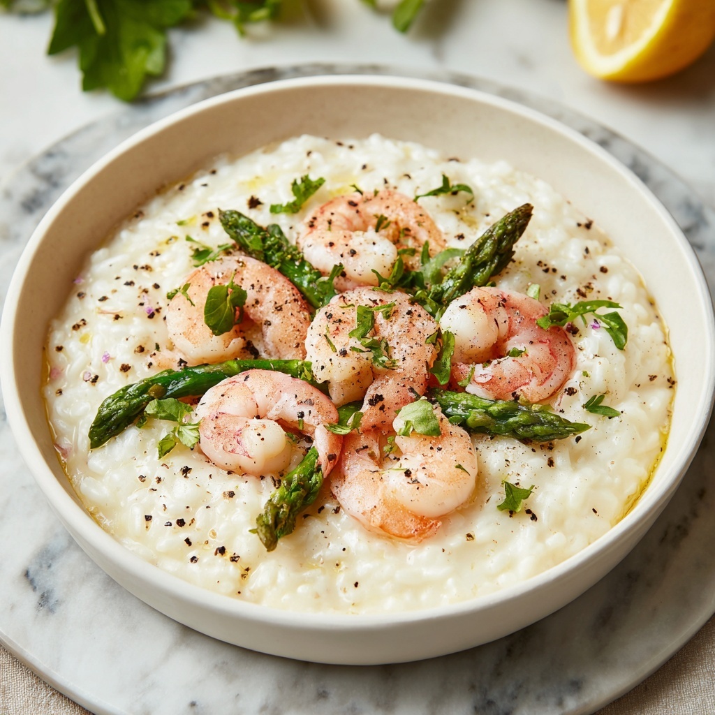 Creamy Shrimp and Asparagus Risotto Recipe - Recipe Image