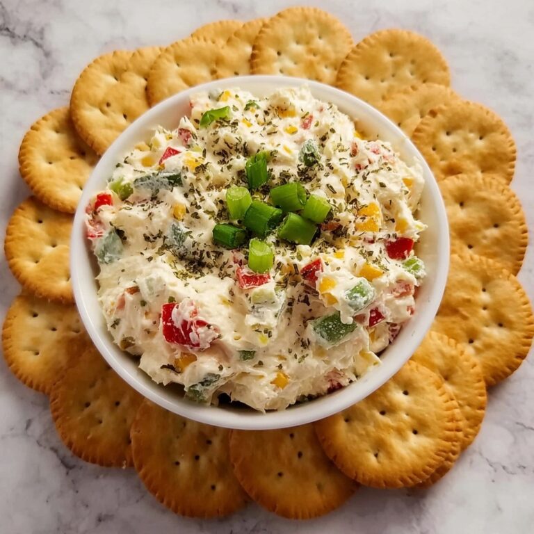 Easiest Party Appetizer: Cream Cheese & Cheddar Dip with Green Onions and Bell Peppers Recipe