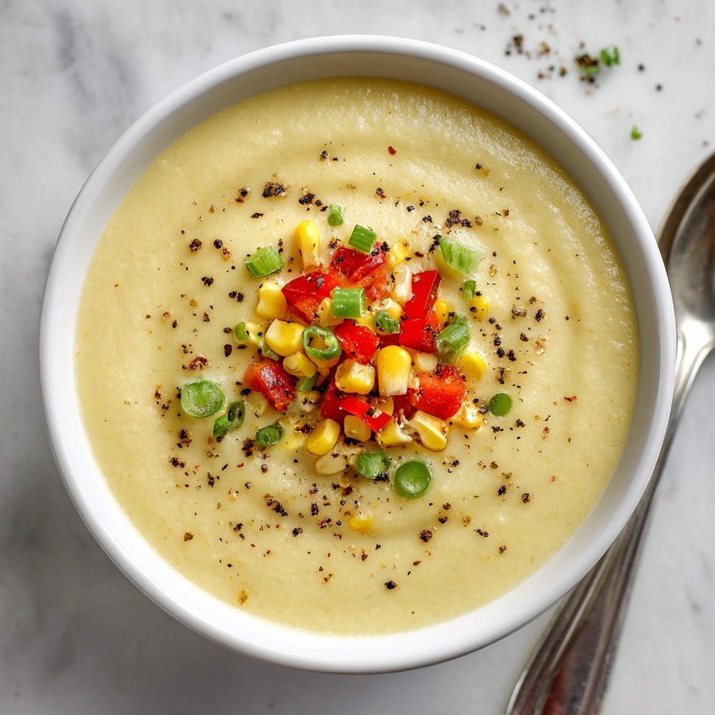 Slow Cooker Corn Chowder with Red Bell Pepper and Chives Recipe - Recipe Image