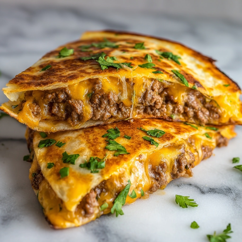 Cheesy Ground Beef Quesadillas Recipe - Recipe Image