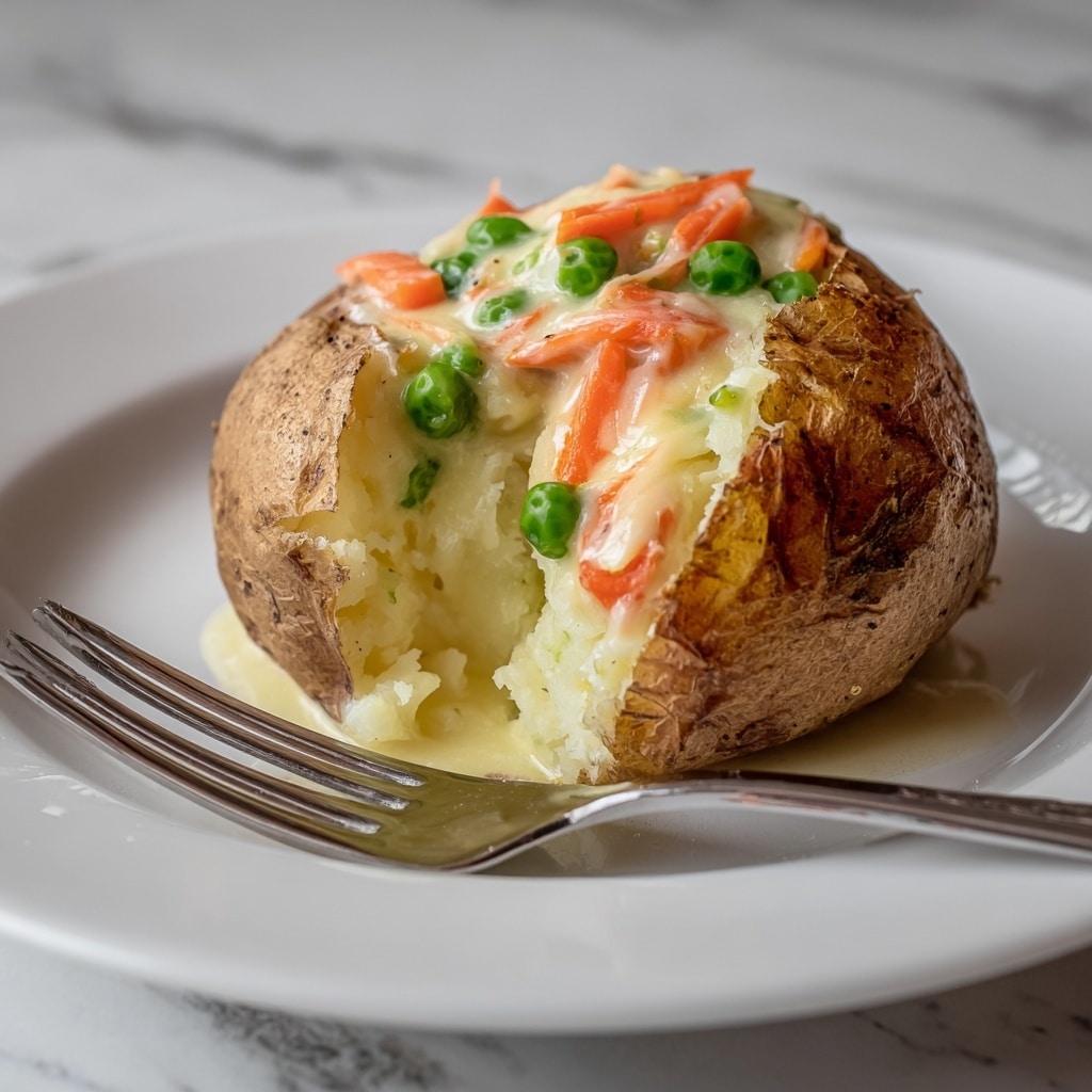 Chicken Pot Pie Baked Potato Recipe - Recipe Image