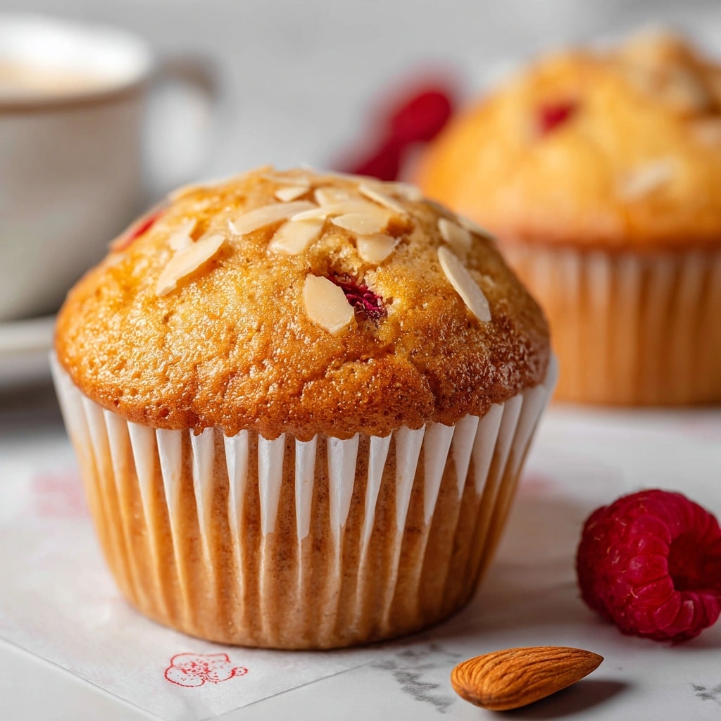 Vegan Raspberry Almond Muffins with Raspberry Glaze Recipe - Recipe Image