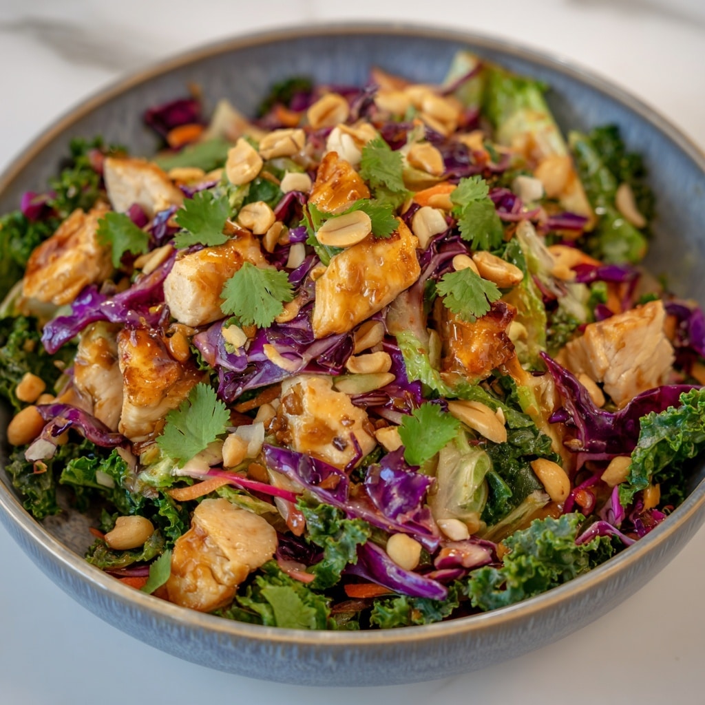 Crunchy Thai Chicken Salad with Peanut Dressing Recipe - Recipe Image