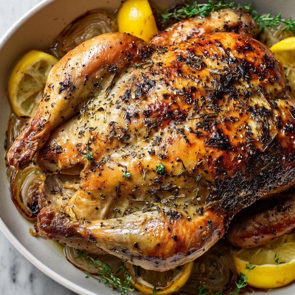 Creamy Lemon Herb Pot Roasted Whole Chicken Recipe - Recipe Image