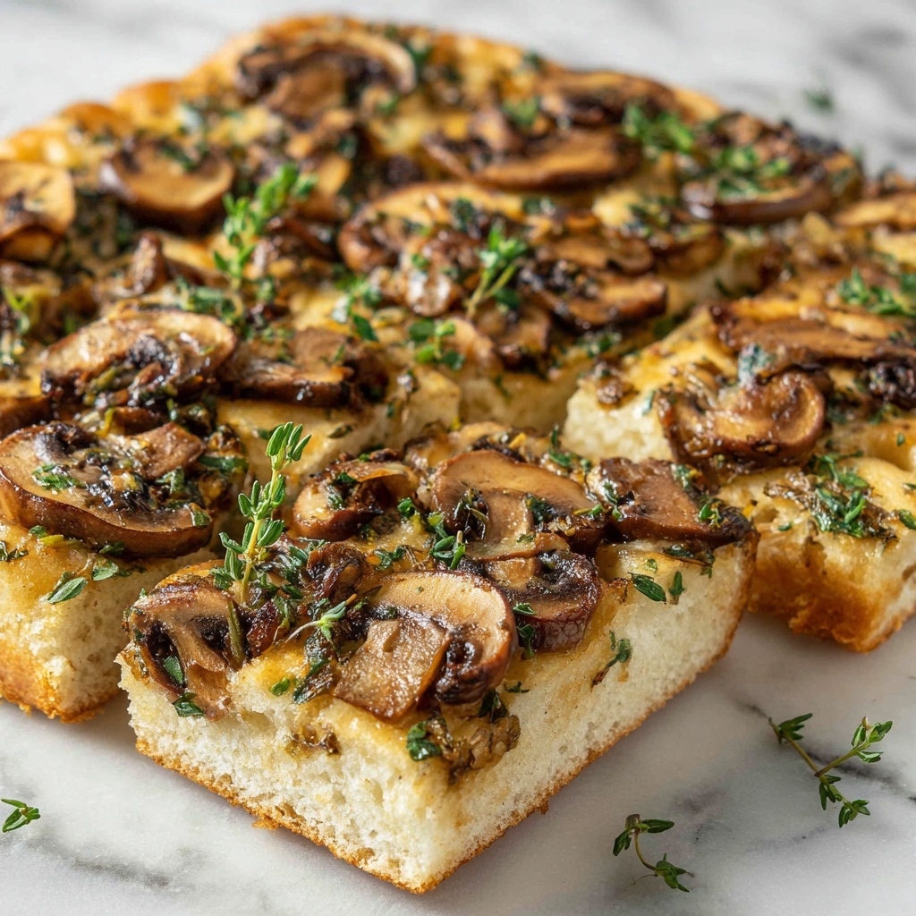 Crispy Mushroom Focaccia Recipe - Recipe Image