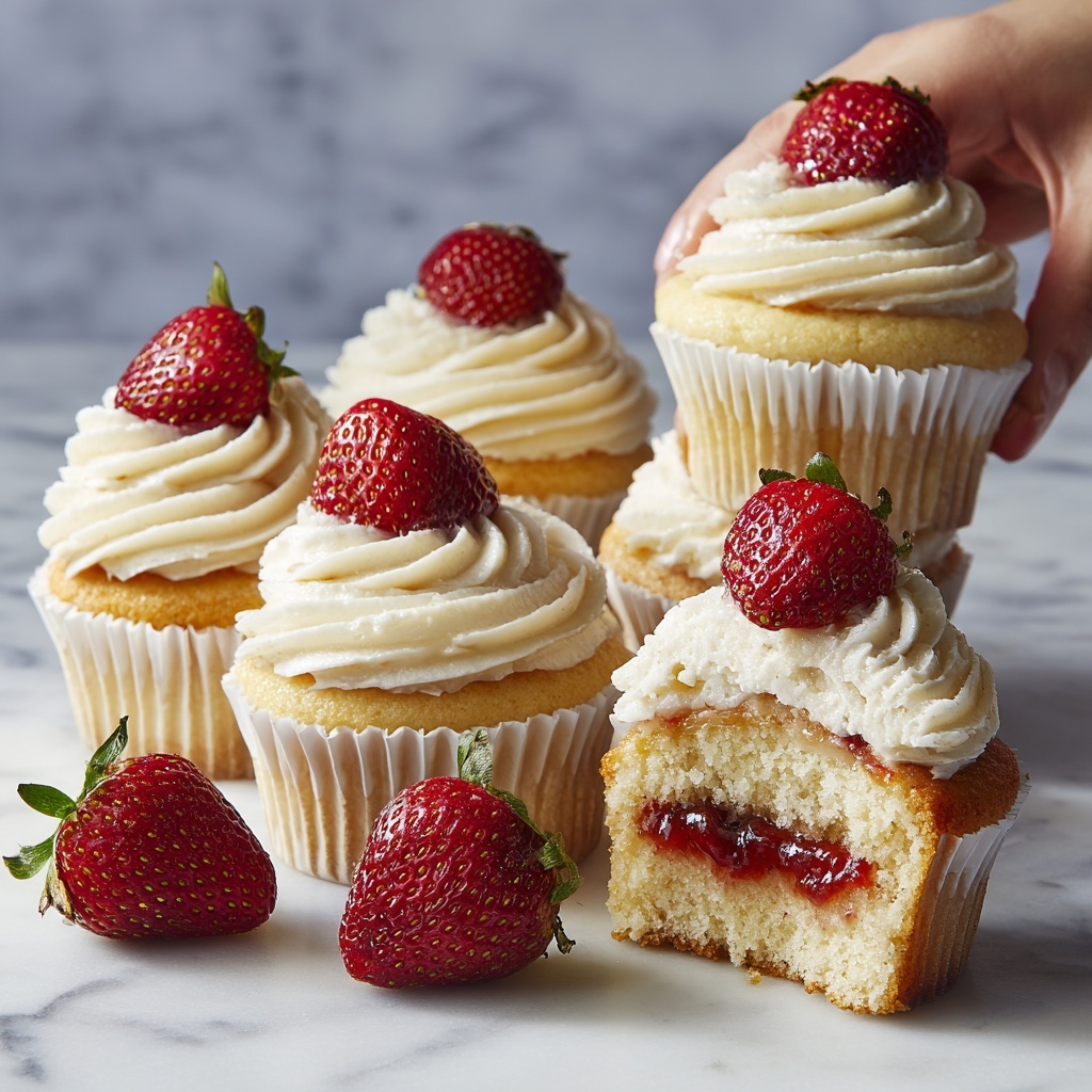 Strawberry Filled Cupcakes Recipe - Recipe Image