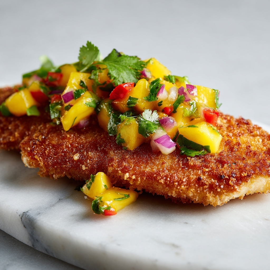 Coconut-Crusted Fish with Mango Salsa Recipe - Recipe Image