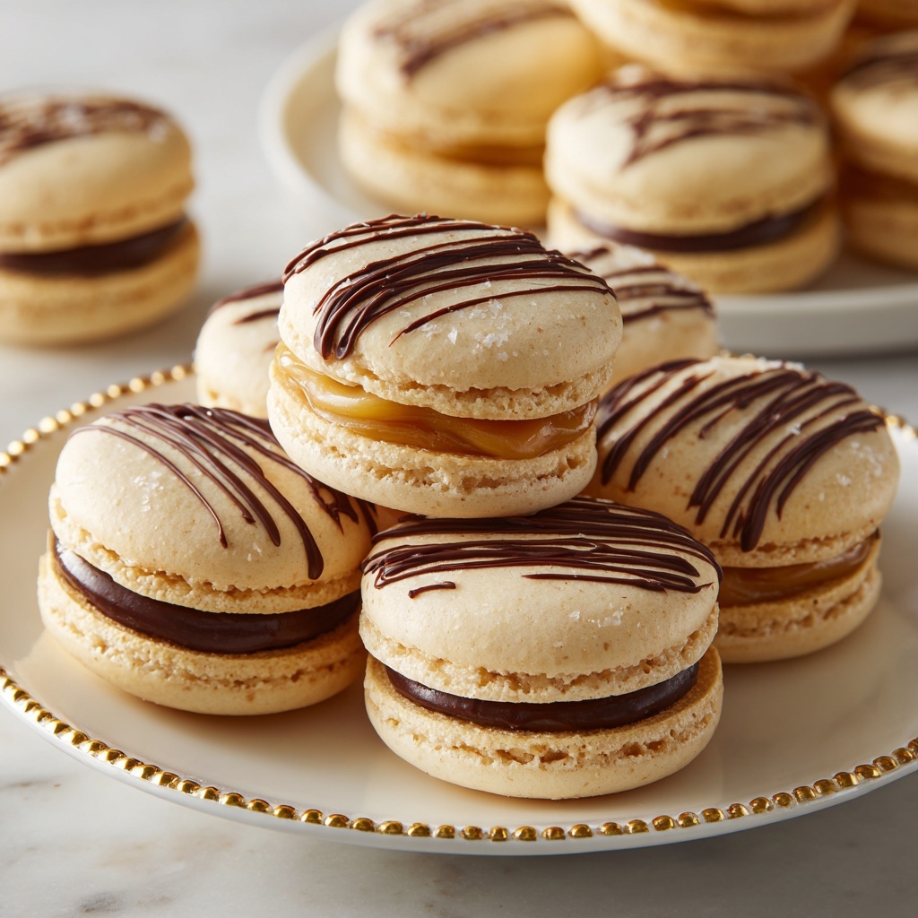 Decadent Chocolate Caramel Macarons Recipe - Recipe Image