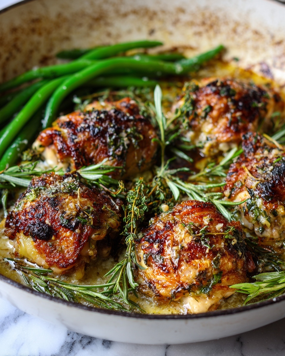 Chicken and Green Beans Skillet with Lemon, Garlic, and Spicy Hot Sauce Recipe - Recipe Image