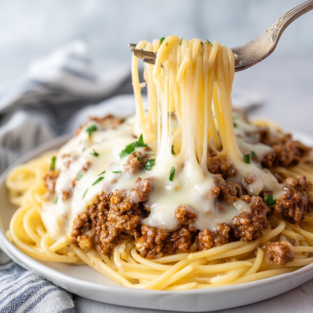 Cheesy Beef Alfredo with Linguine Recipe - Recipe Image