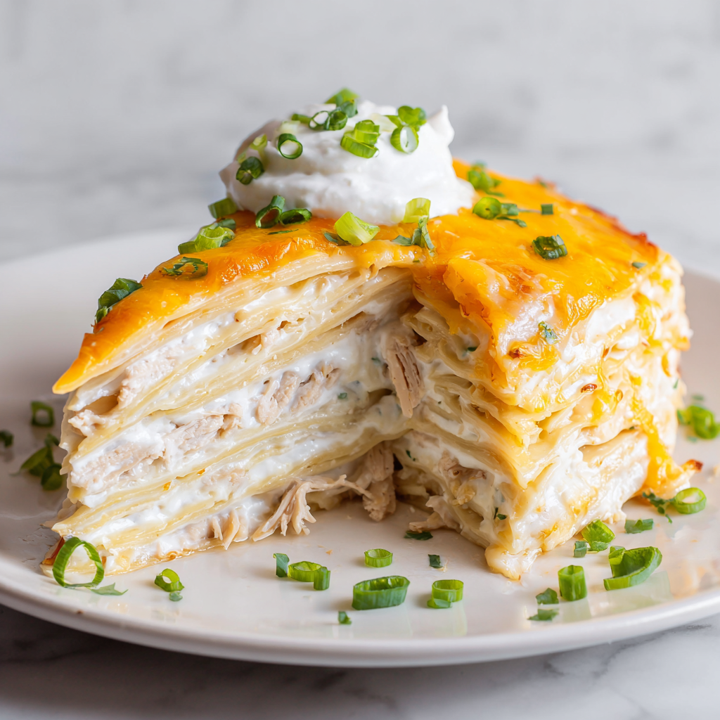 Cheesy Buffalo Chicken Lasagna with Ranch Drizzle Recipe - Recipe Image