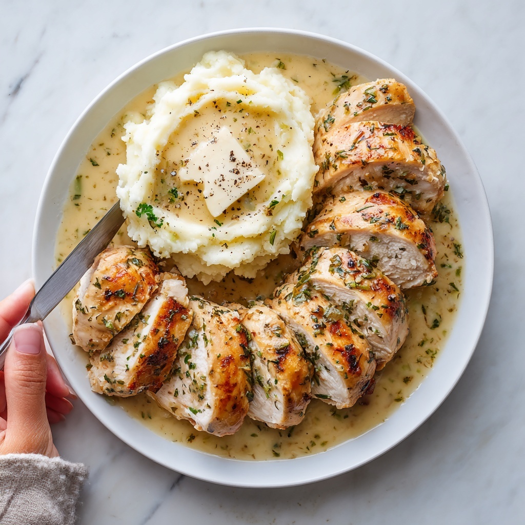 Garlic Herb Chicken with Creamy Mashed Potatoes Recipe - Recipe Image