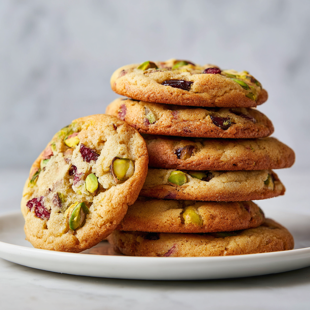 Cranberry Pistachio Shortbread Cookies Recipe - Recipe Image