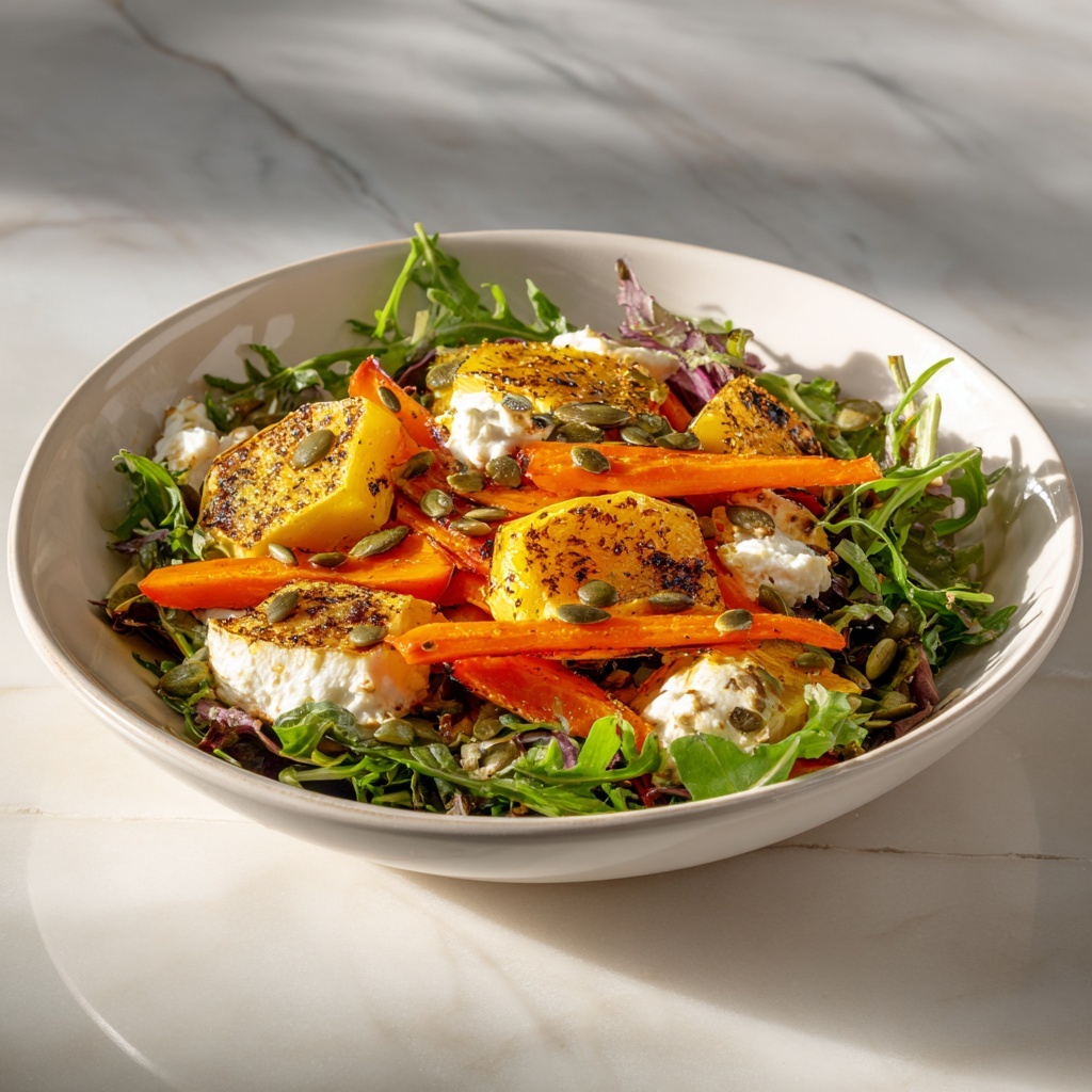 Roasted Carrot and Butternut Squash Salad with Feta and Pumpkin Seeds Recipe - Recipe Image