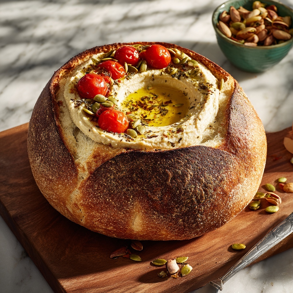 Hummus and Pumpkin Seed Gluten-Free Bread Recipe - Recipe Image