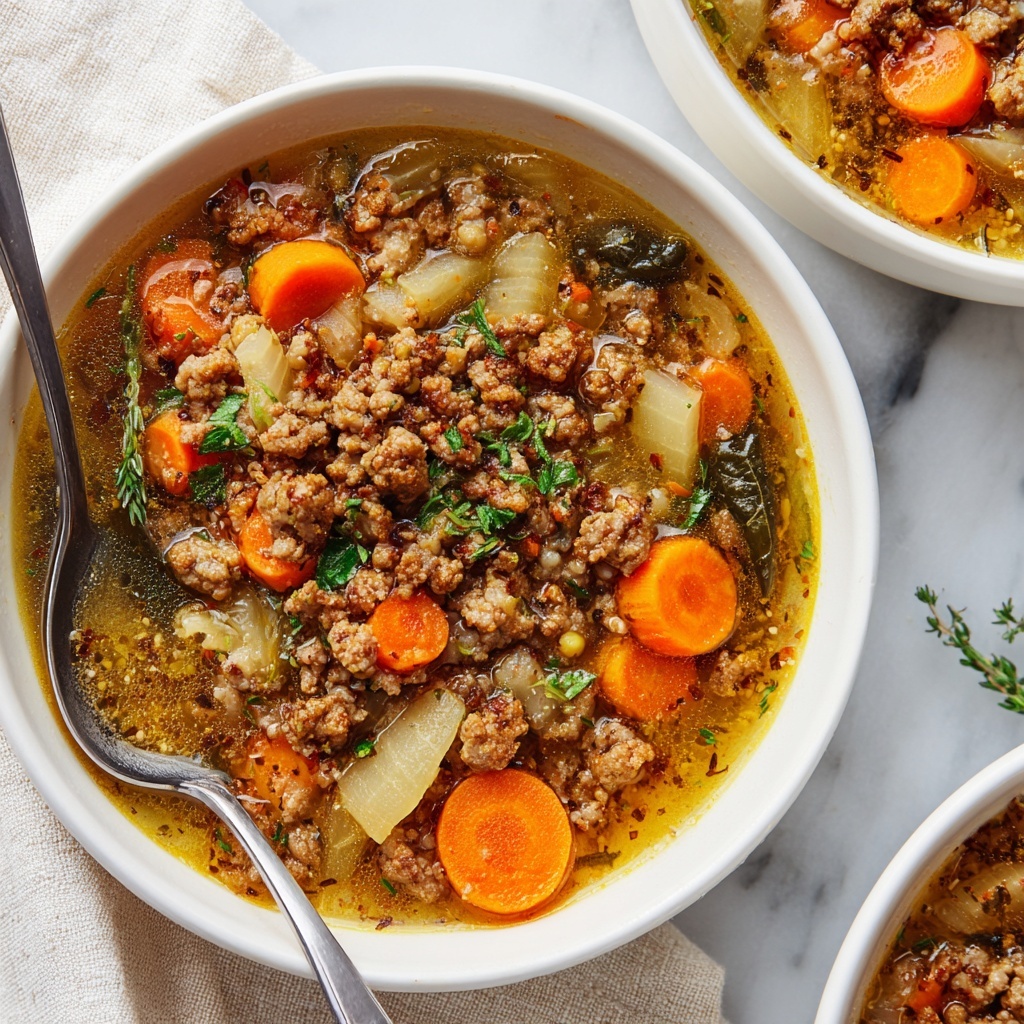 Comforting Ground Turkey and Veggie Soup with Nomato Sauce and Grain-Free Pasta Recipe - Recipe Image