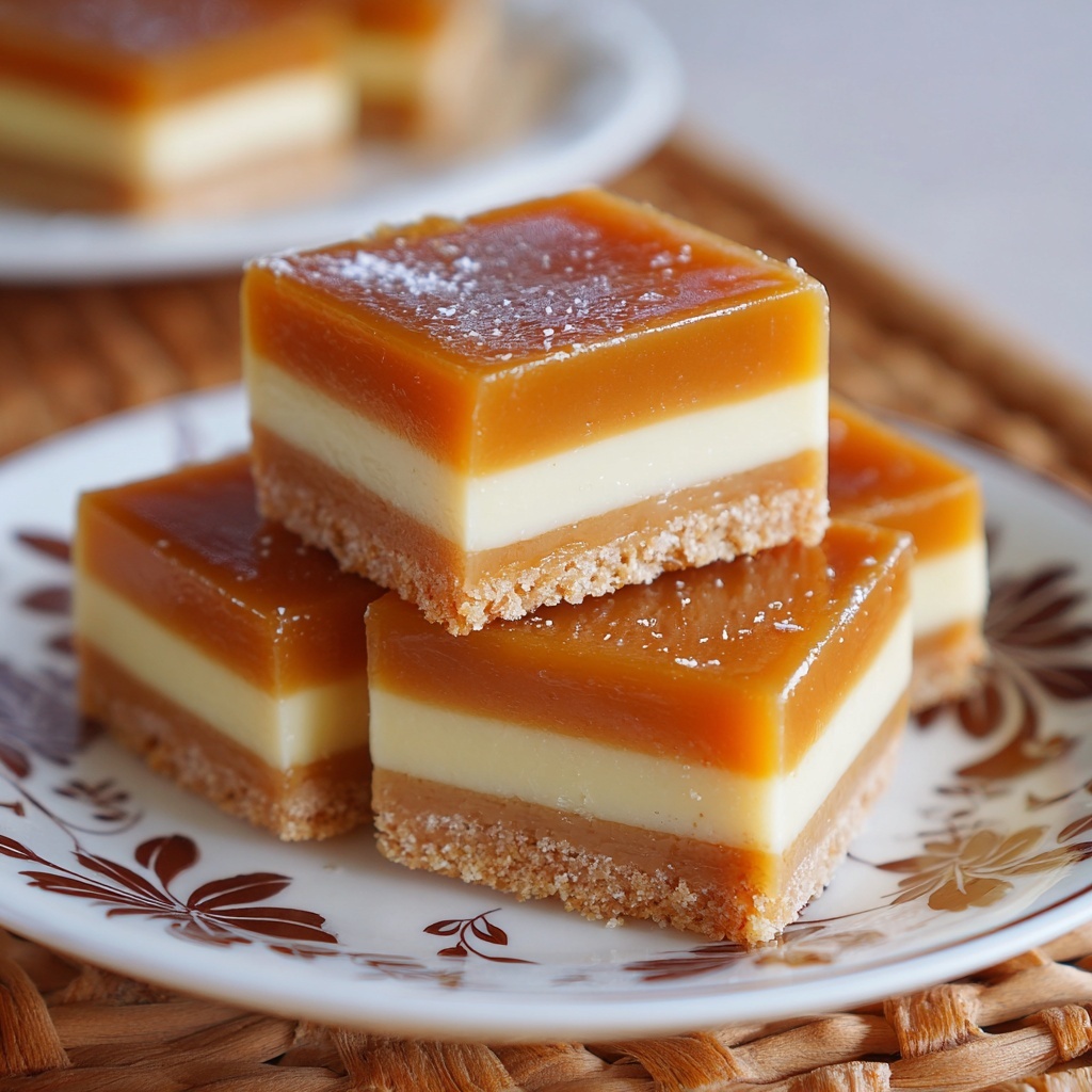 Silky Dulce de Leche Cheesecake Bars Recipe - Recipe Image