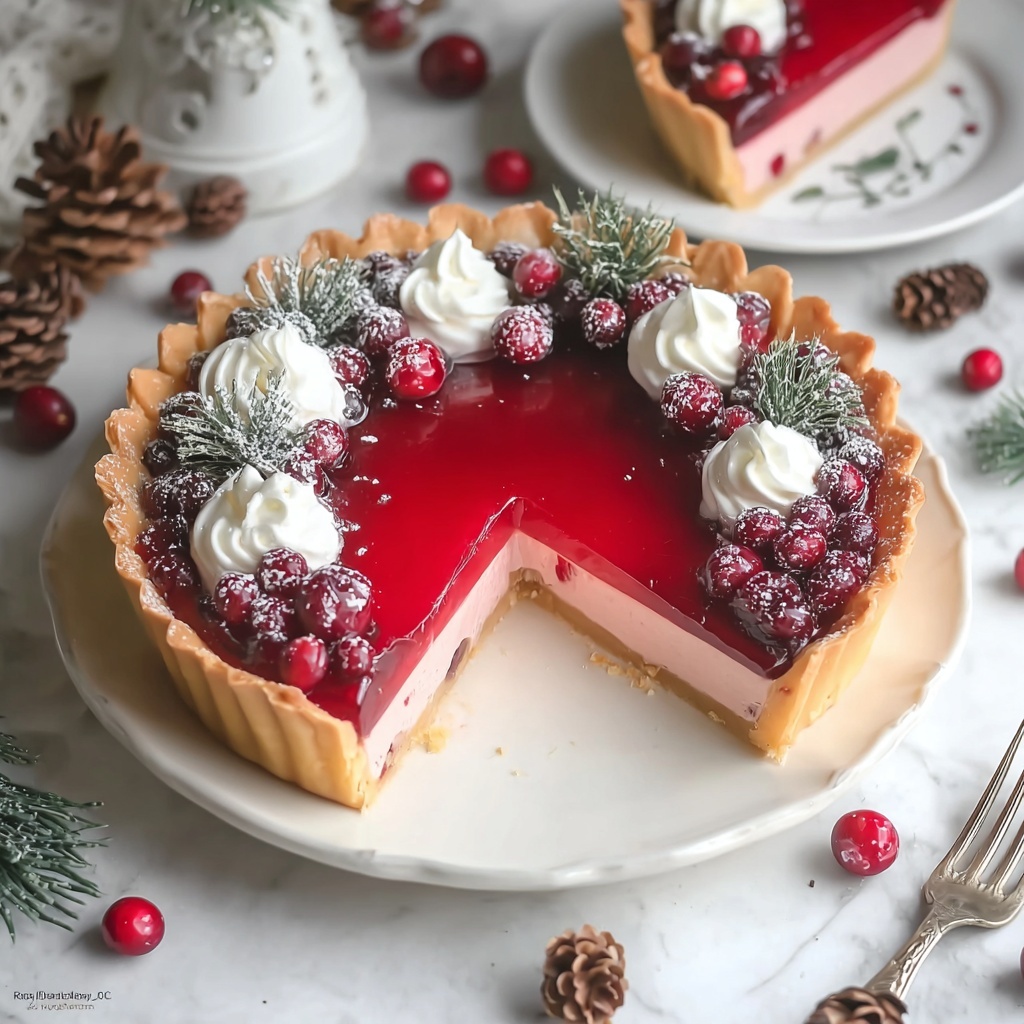Delicious Cranberry Custard Pie to Brighten Your Dessert Table Recipe - Recipe Image