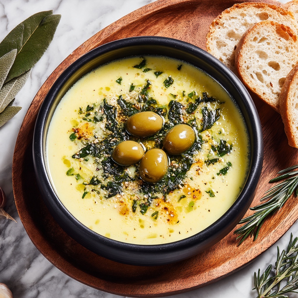 Green Olive Soup with Chickpeas and Spinach Recipe - Recipe Image