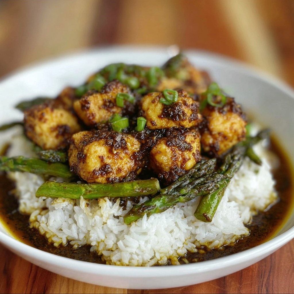 Savory Turmeric Black Pepper Chicken with Asparagus Recipe - Recipe Image
