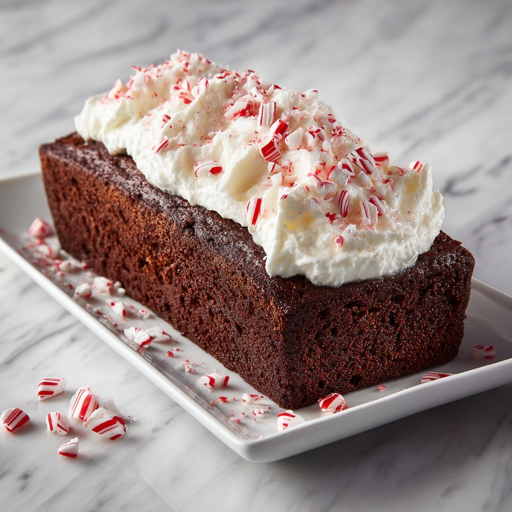 Chocolate Peppermint Bread with Frosted Candy Cane Topping Recipe - Recipe Image