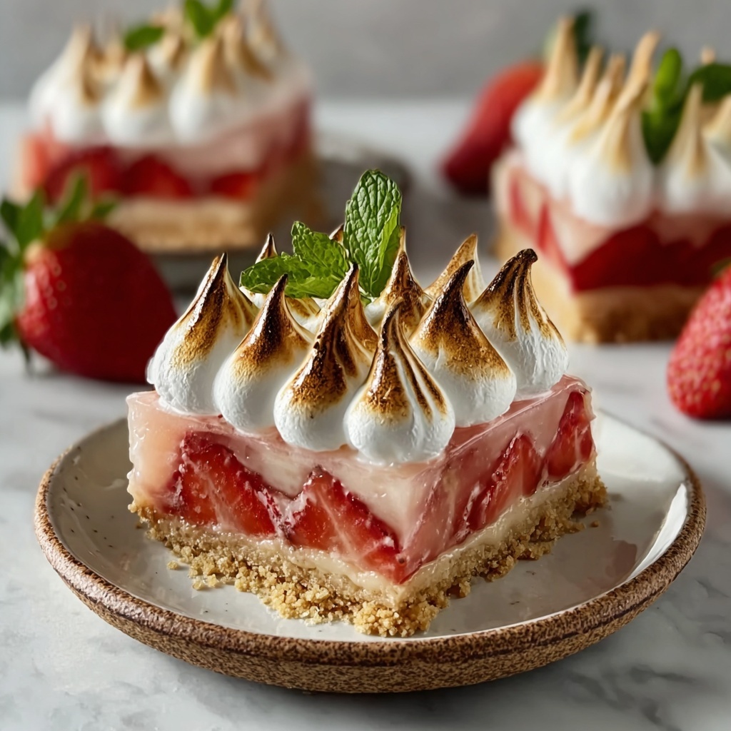 Low Carb Strawberry-Rhubarb Meringue Pie Bars Recipe - Recipe Image