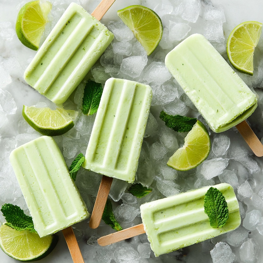 Lime Mint Avocado Coconut Yogurt Popsicles Recipe - Recipe Image