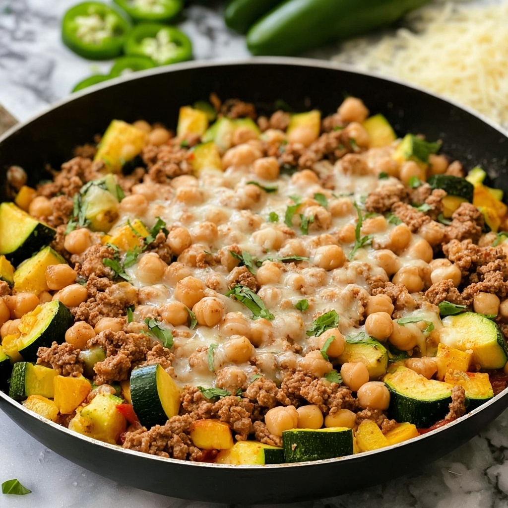Ground Turkey Zucchini Chickpea Skillet Recipe - Recipe Image