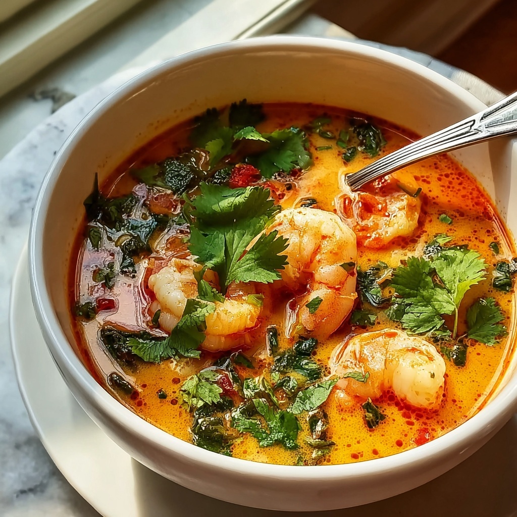 Creamy Thai Shrimp Coconut Curry Soup Recipe - Recipe Image