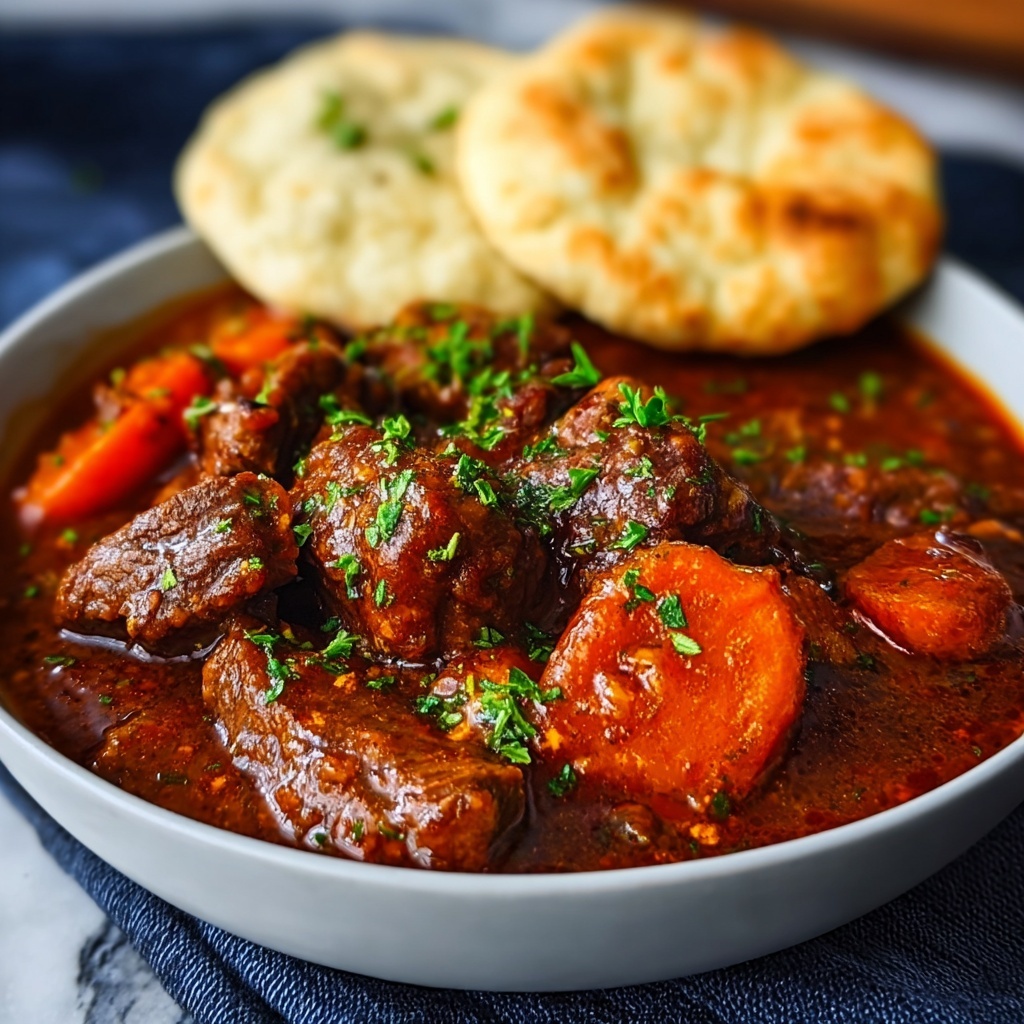 Savory Spicy African Beef Stew with Fluffy Chapati and Vibrant Slaw Recipe - Recipe Image