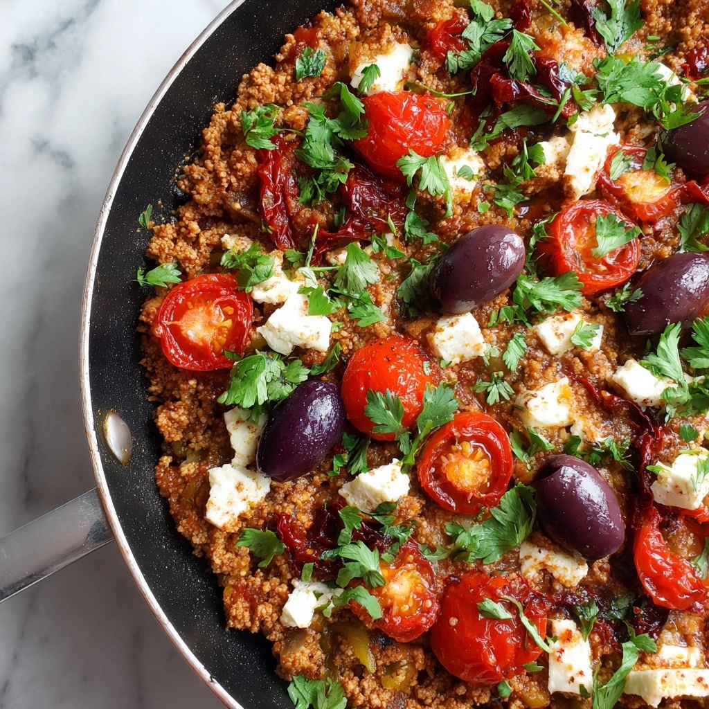 Mediterranean Keto Ground Chicken Skillet with Olives and Feta Recipe - Recipe Image