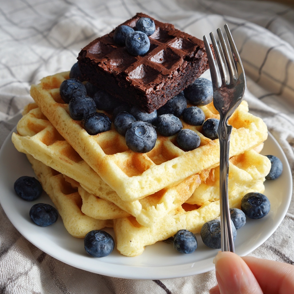 Chicken Waffles with Blueberry Syrup Recipe - Recipe Image