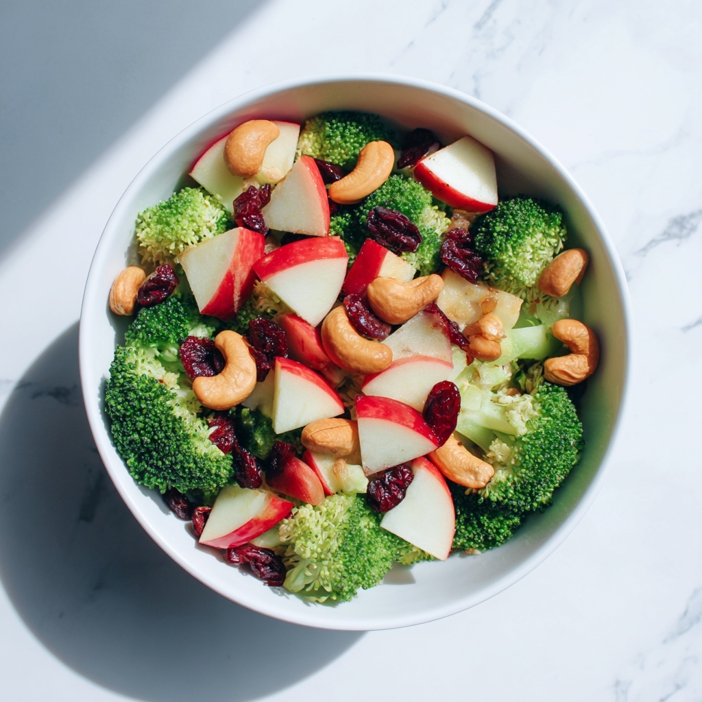 Broccoli Cashew Salad with Apples, Pears, and Cranberries Recipe - Recipe Image