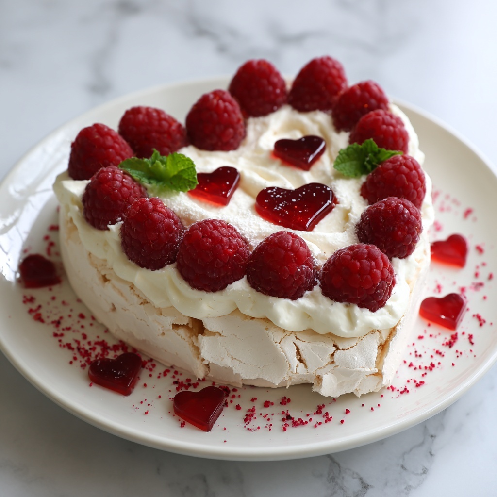 Heart-Shaped Pavlova with Fresh Berries and Cream Recipe - Recipe Image