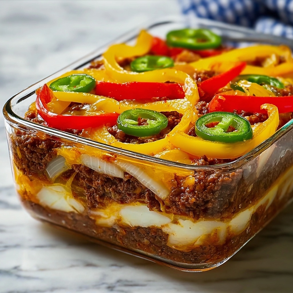 Southern Five Layer Beef Casserole Recipe - Recipe Image