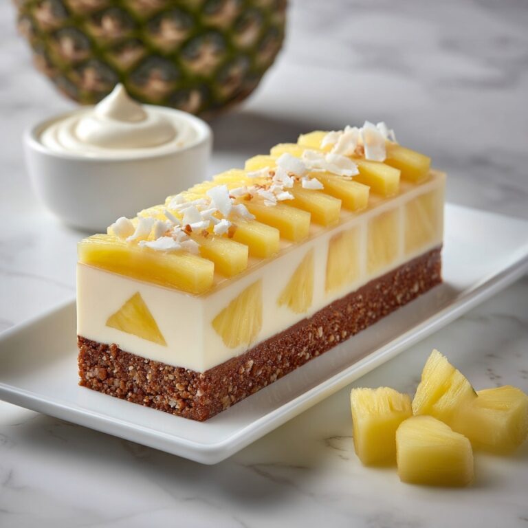 No Bake Vegan Pineapple Cheesecake with Coconut and Lotus Biscoff Crust Recipe