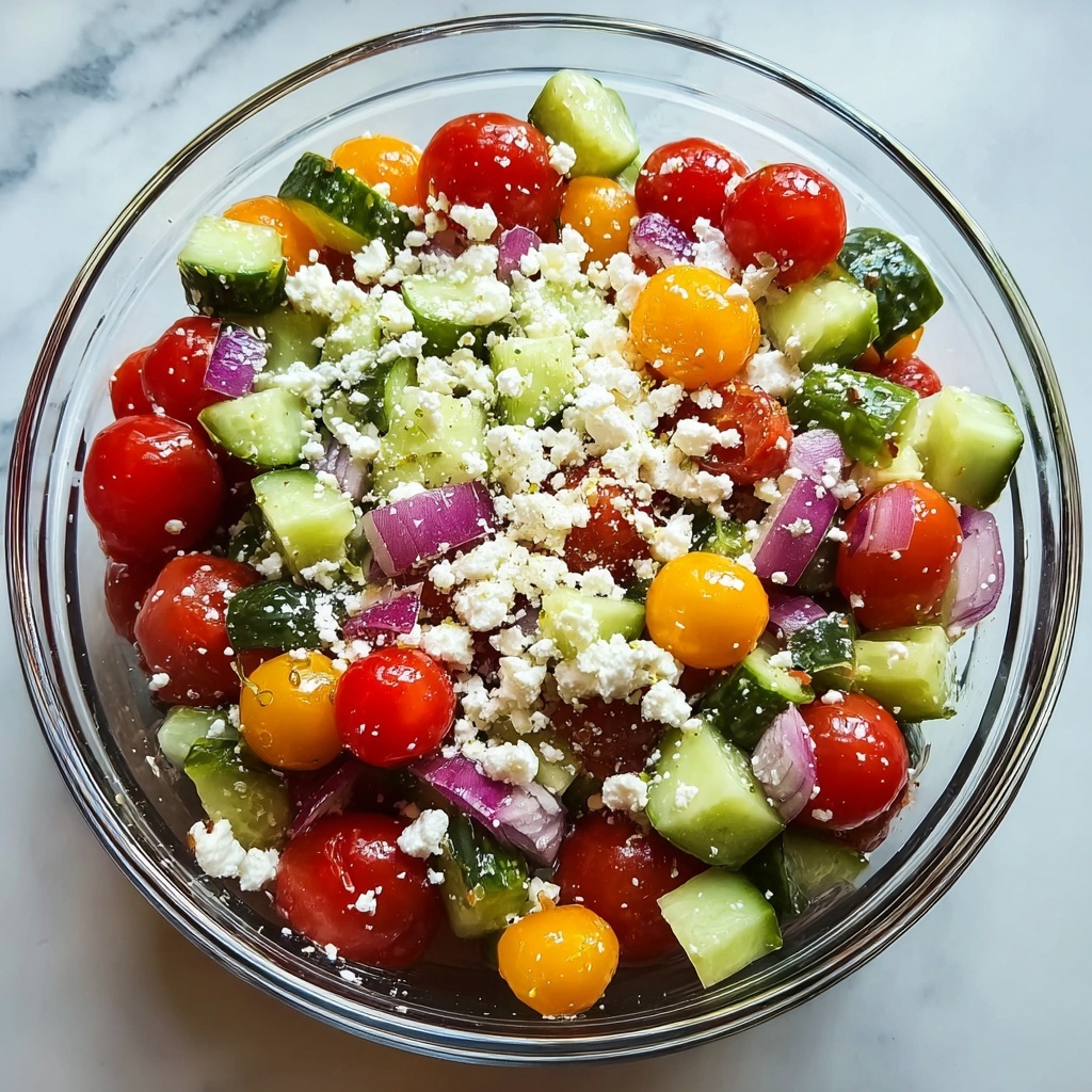 Tomato Cucumber Feta Salad Recipe - Recipe Image