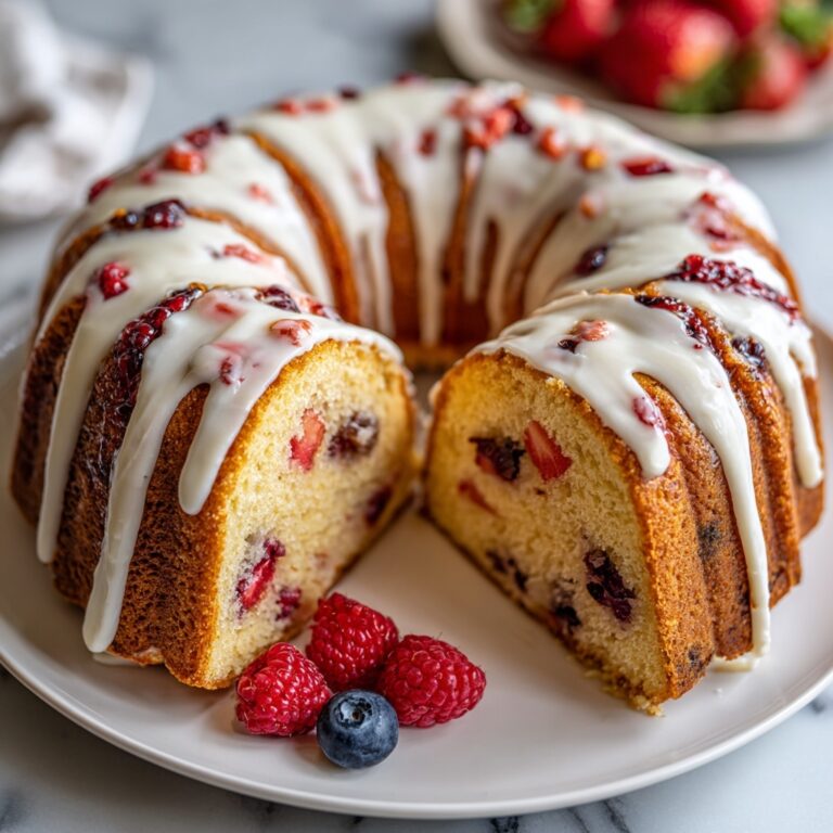 Mixed Berry Bundt Cake with Lemon Glaze Recipe