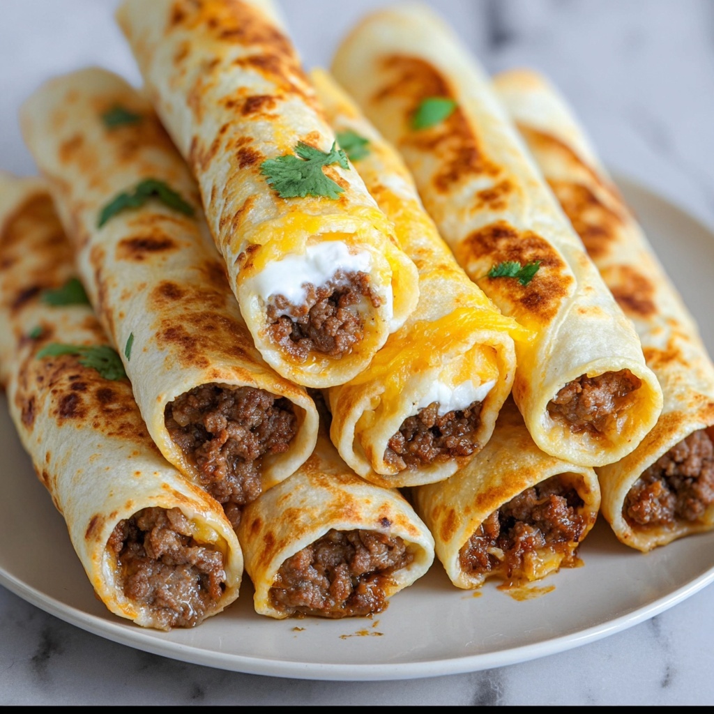 Shredded Beef Taquitos {Easy, Healthier, Baked Taquitos} Recipe - Recipe Image