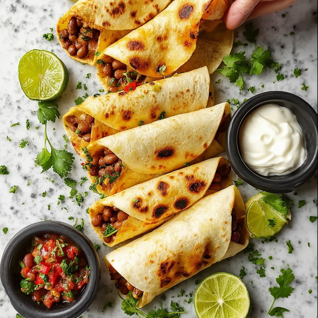 Crispy Refried Bean Tacos: Your New Favorite Vegan Snack Recipe - Recipe Image