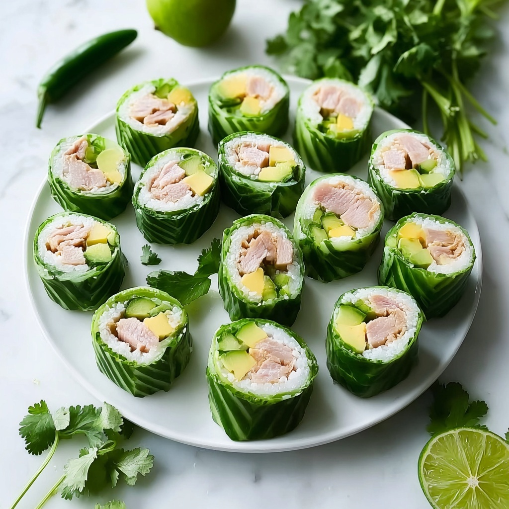 Cucumber Tuna Avocado Salad Rolls Recipe - Recipe Image