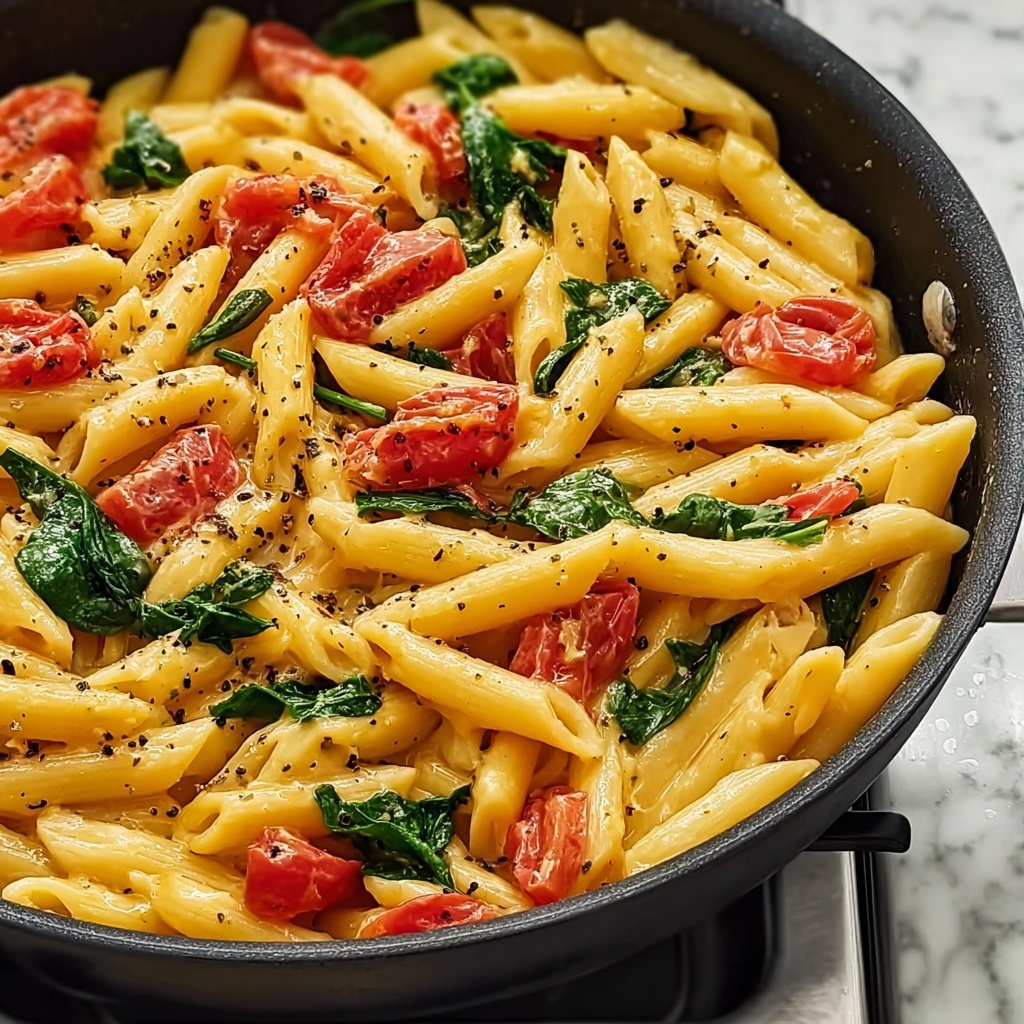 Creamy Spinach and Sun-Dried Tomato Pasta Recipe - Recipe Image